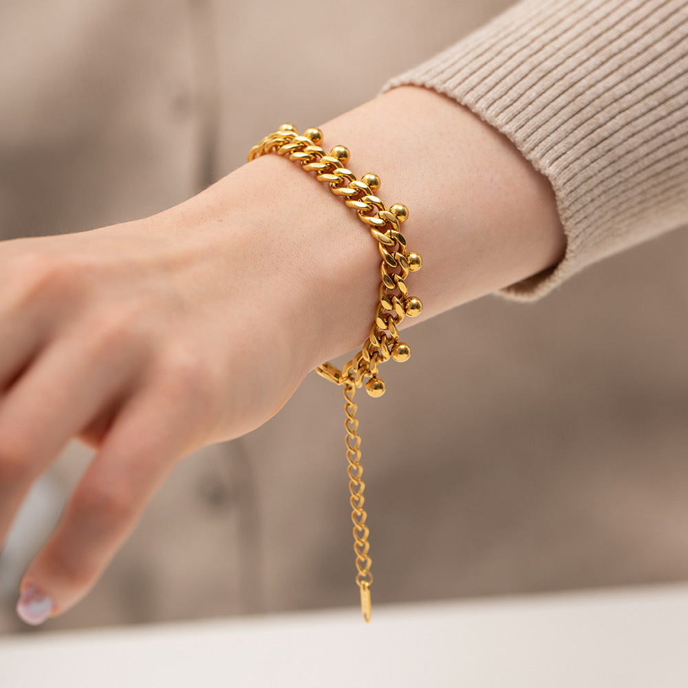 Women's Gold Bracelet 18k Gold Plated Stainless Steel Chain 2