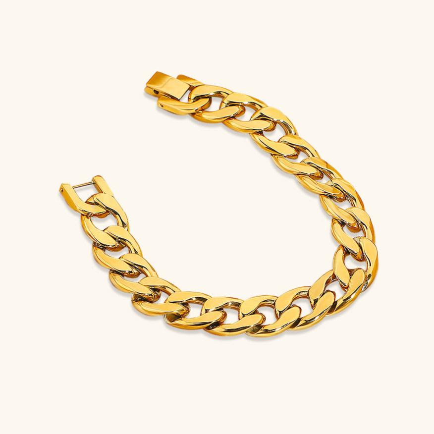 Women's Gold Bracelet 18k Stainless Steel Chain 7 Inch 0