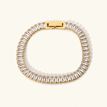 Women's Gold Bracelet 18k Stainless Steel with Diamond Simulants 0