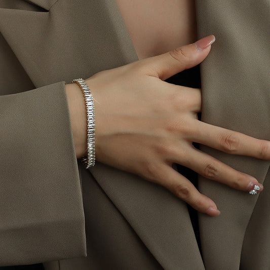 Women's Gold Bracelet 18k Stainless Steel with Diamond Simulants 1