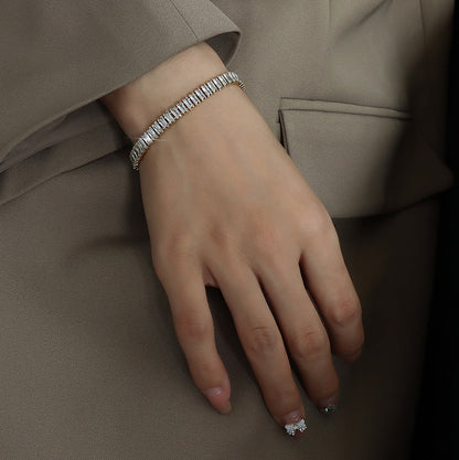 Women's Gold Bracelet 18k Stainless Steel with Diamond Simulants 3
