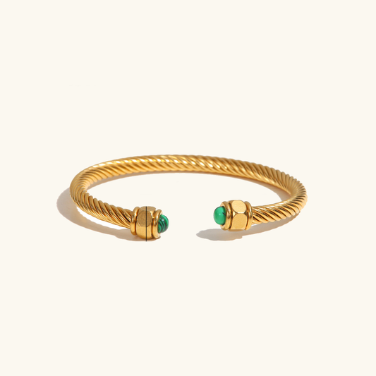 Women's Gold Bracelet Stainless Steel 18k Gold Gemstone Accents 0