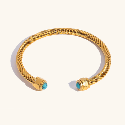 Women's Gold Bracelet Stainless Steel 18k Gold Gemstone Accents 5