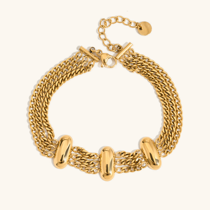 Women's Gold Bracelet Stainless Steel 18k Gold Layered Chain 0