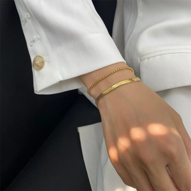 Women's Gold Bracelet Waterproof 18k Gold Stainless Steel 3