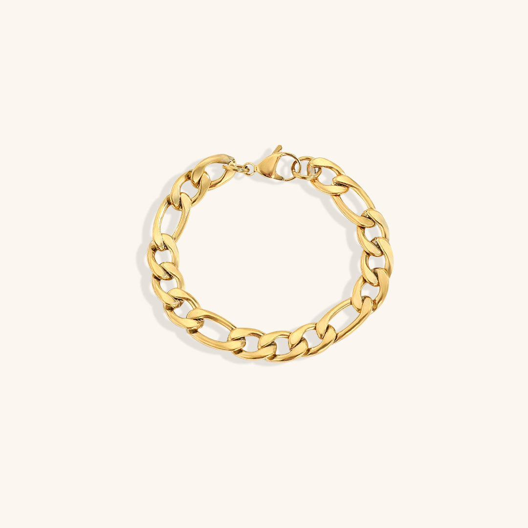 Women's Gold Chain Bracelet Stainless Steel-Plated 14k Gold 19