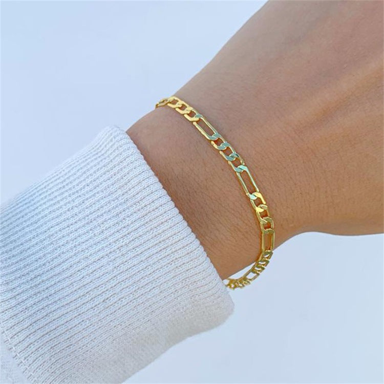 Women's Gold Chain Bracelet Stainless Steel-Plated 14k Gold 2