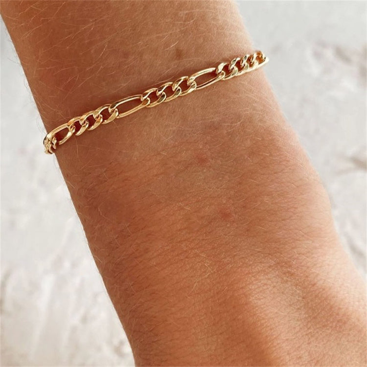 Women's Gold Chain Bracelet Stainless Steel-Plated 14k Gold 3