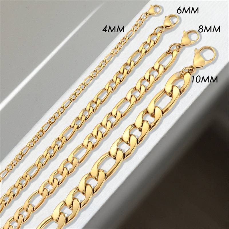 Women's Gold Chain Bracelet Stainless Steel-Plated 14k Gold 4