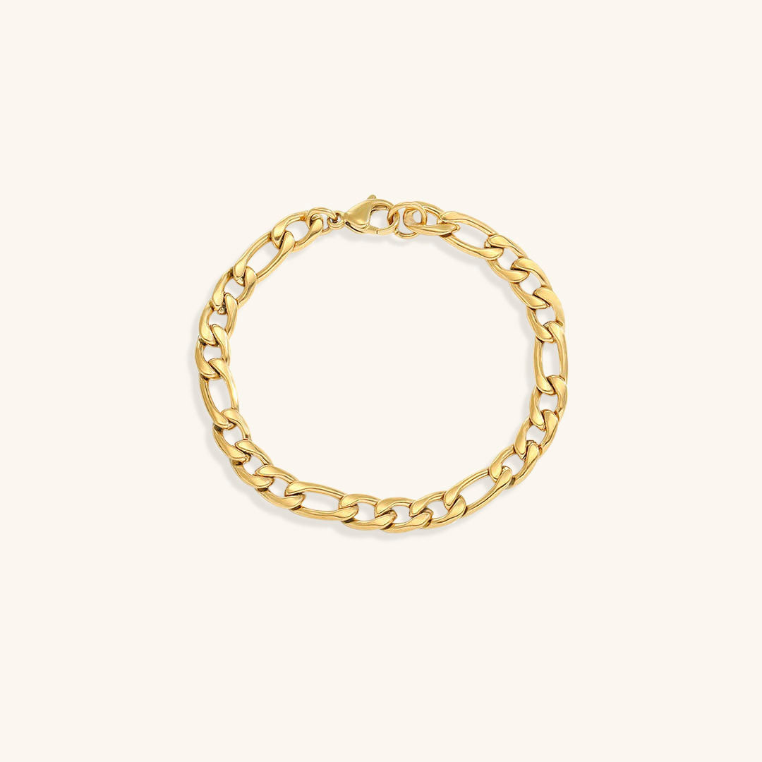 Women's Gold Chain Bracelet Stainless Steel-Plated 14k Gold 8