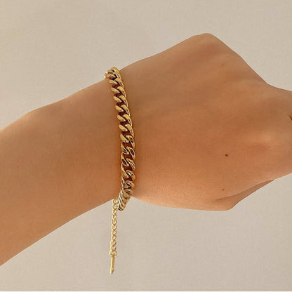Women's Gold Chain Bracelet Stainless Steel-Plated 18k Gold 2
