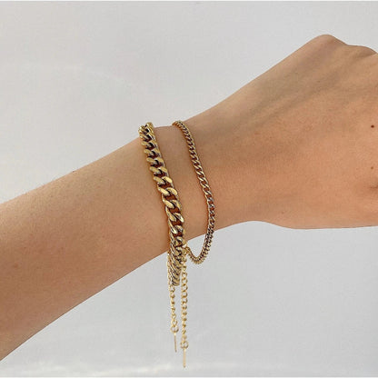 Women's Gold Chain Bracelet Stainless Steel-Plated 18k Gold 3