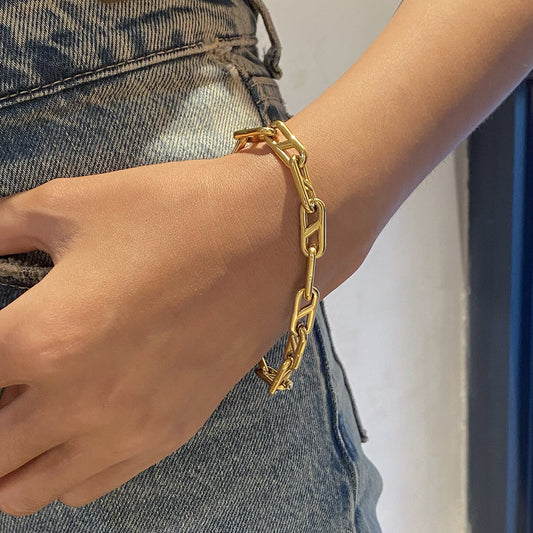 Women's Gold Chain Bracelet Stainless Steel 18k Gold 1