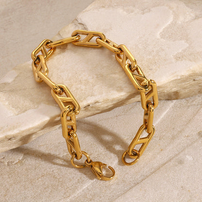 Women's Gold Chain Bracelet Stainless Steel 18k Gold 3