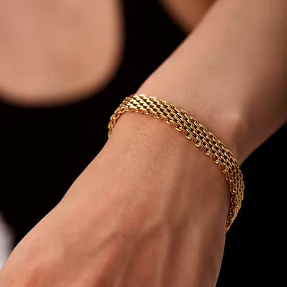 Women's Gold Chain Bracelet Stainless Steel 18k Gold 3