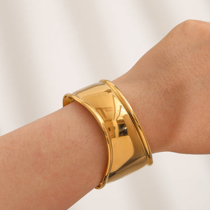 Women's Gold Cuff Bracelet Stainless Steel 18k Gold 2