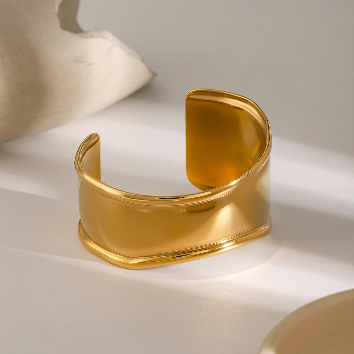 Women's Gold Cuff Bracelet Stainless Steel 18k Gold 3