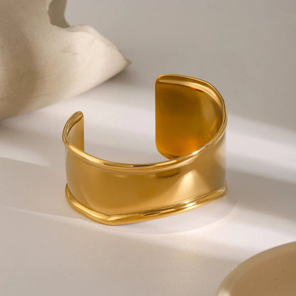 Women's Gold Cuff Bracelet Stainless Steel 18k Gold 3