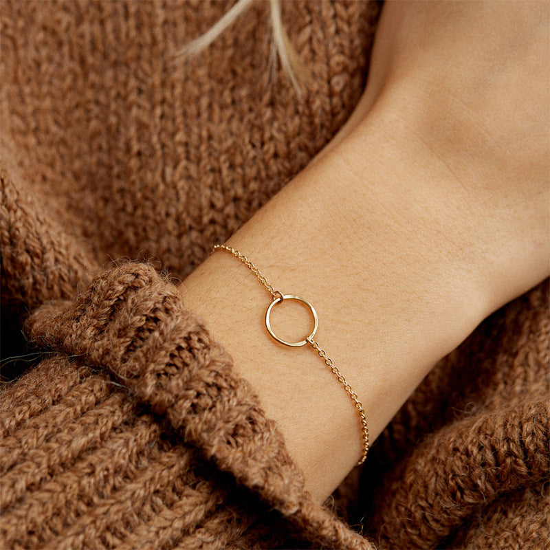 Women's Gold Hoop Bracelet Stainless Steel-Plated 14k Gold 1