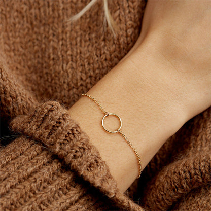 Women's Gold Hoop Bracelet Stainless Steel-Plated 14k Gold 1