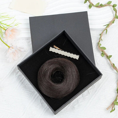 Women's Hair Bun Scrunchie Extension Wig Brown Non-Remy Hair 5