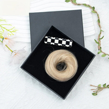 Women's Hair Bun Scrunchie Extension Wig Brown Non-Remy Hair 8