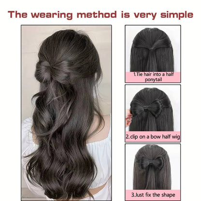 Women's Hair Extension Natural Wave Brown Clip-In Ponytail 4