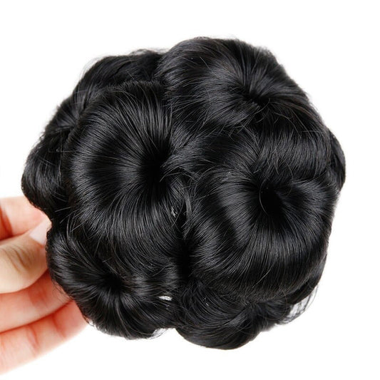 Women's Hair Extensions Flower Shape Synthetic Hair Bun Scrunchie 0
