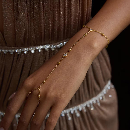 Women's Hand Chain Gold Stainless Steel-Plated 18k 1