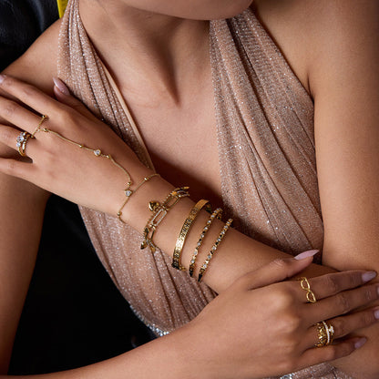 Women's Hand Chain Gold Stainless Steel-Plated 18k 2