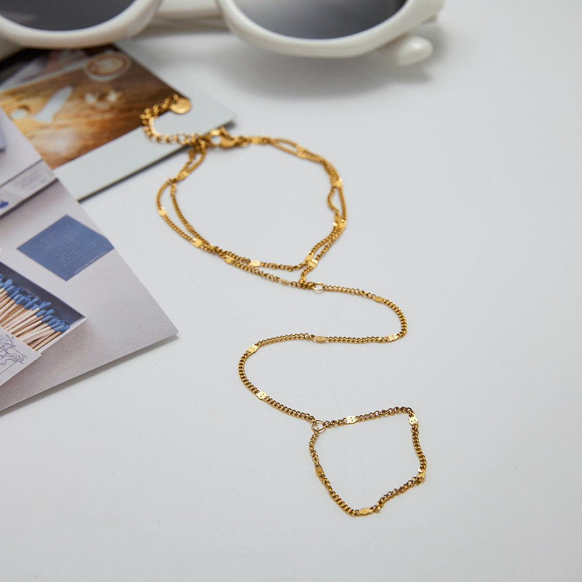 Women's Hand Chain Gold Stainless Steel 5