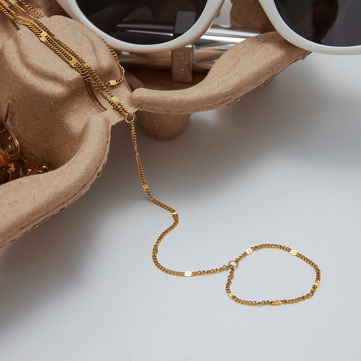 Women's Hand Chain Gold Stainless Steel 6