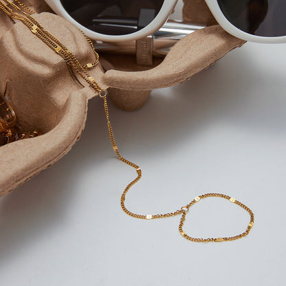 Women's Hand Chain Gold Stainless Steel 6