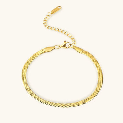 Women's Herringbone Bracelet Gold Stainless Steel 0
