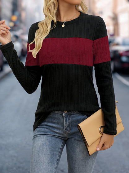 Womens Ribbed Knit Sweater - Long Sleeve Crew Neck for Casual Style 10