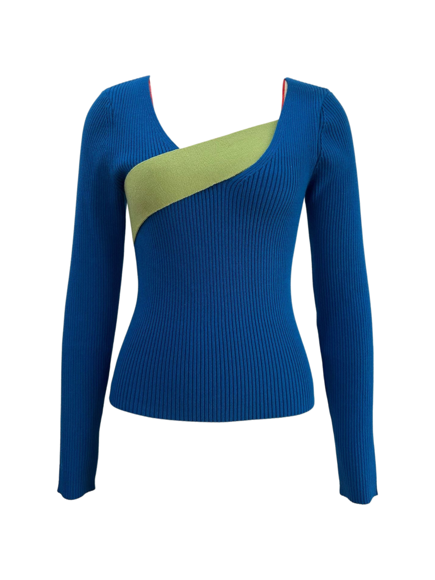 Chic Womens Knit Top with Asymmetric Neckline and Ribbed Texture 5