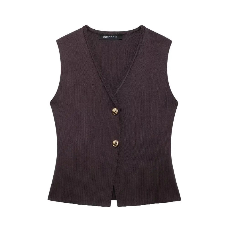 Women's Knitted Sleeveless Vest Top and Maxi Skirt Set 7