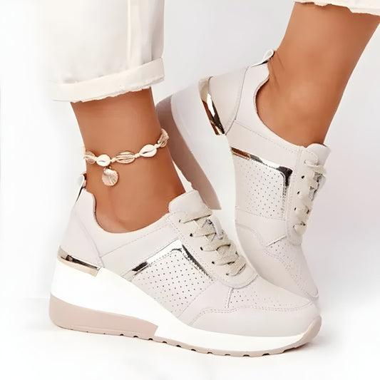Women's Lace-Up Sneakers with Cushioned Sole – Breathable Mesh and Suede Casual Footwear 1