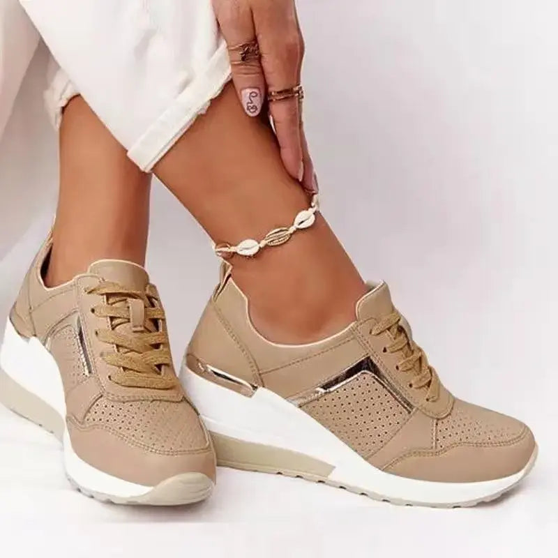 Women's Lace-Up Sneakers with Cushioned Sole – Breathable Mesh and Suede Casual Footwear 2
