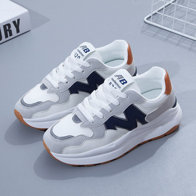 Women's Lace-Up Sneakers with Cushioned Sole – Suede and Mesh Casual Sneakers for Everyday Wear 1