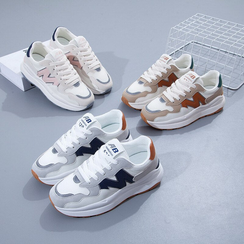 Women's Lace-Up Sneakers with Cushioned Sole – Suede and Mesh Casual Sneakers for Everyday Wear 3
