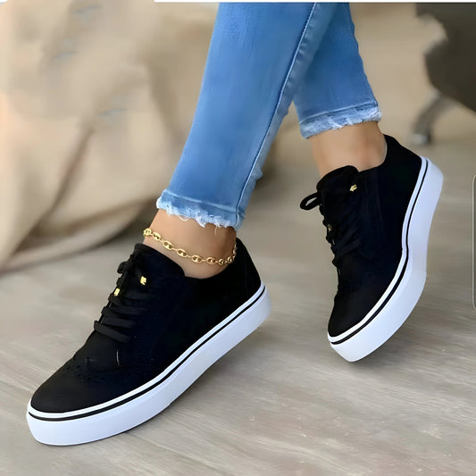 Women's Lace-Up Sneakers with Supportive Fit and Platform Sole for Casual Comfort 0
