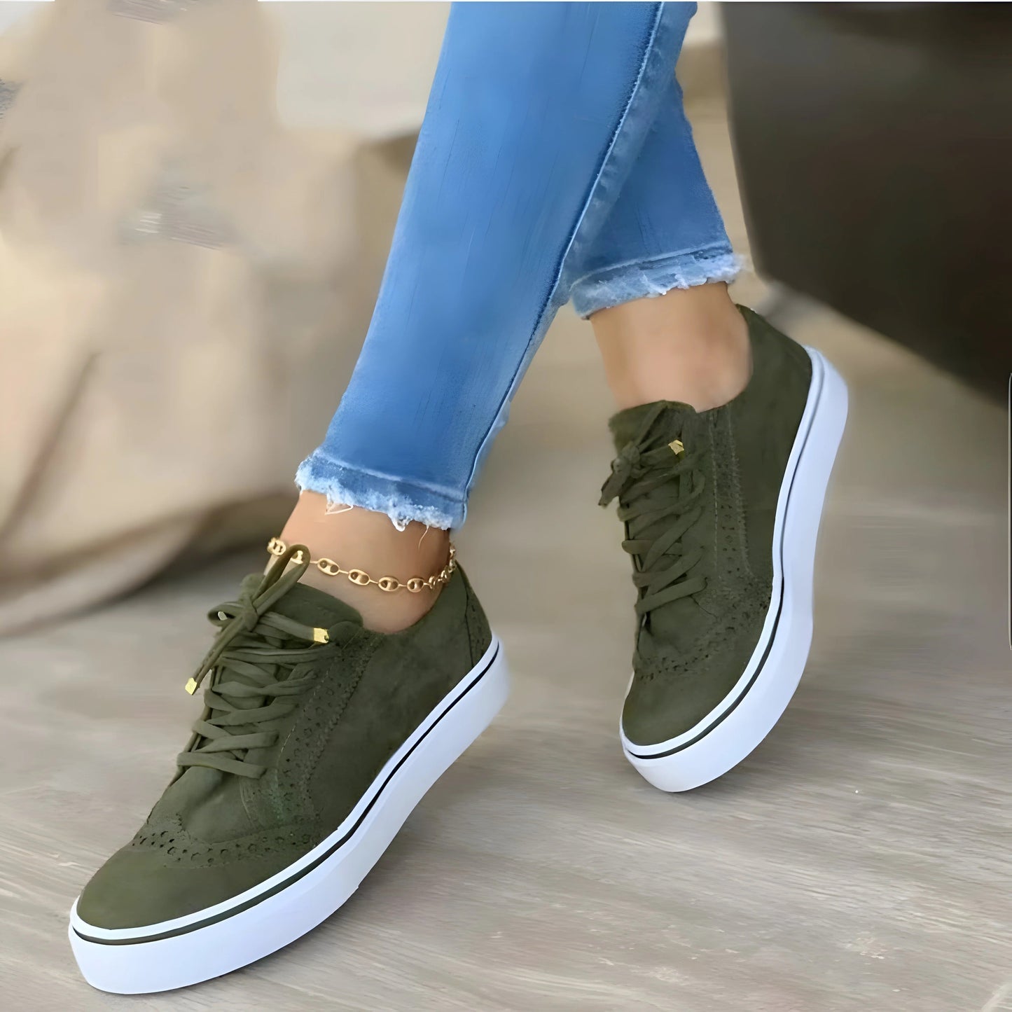 Women's Lace-Up Sneakers with Supportive Fit and Platform Sole for Casual Comfort 3