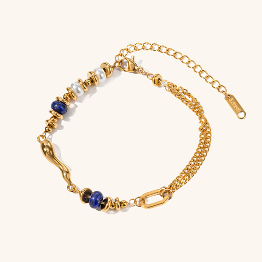 Women's Layered Chain Bracelet Gold Freshwater Pearls 0
