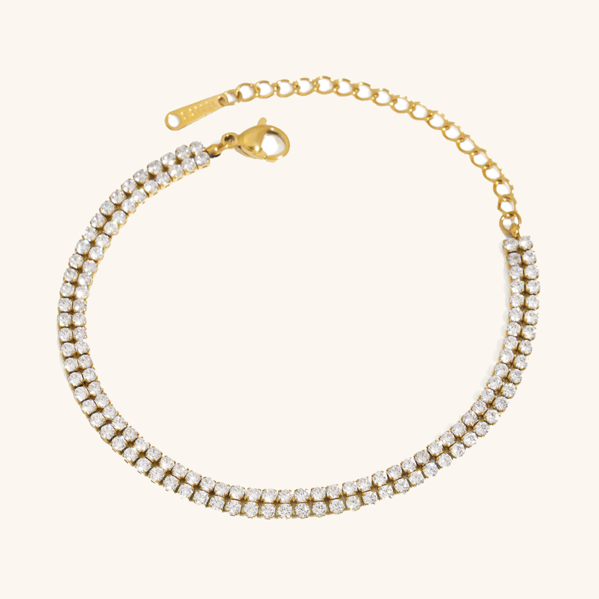 Women's Layered Tennis Bracelet Gold Stainless Steel 0