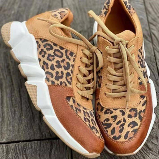 Women's Leopard Print Sneakers with Chunky Sole – Stylish Casual Footwear for Everyday Wear 0