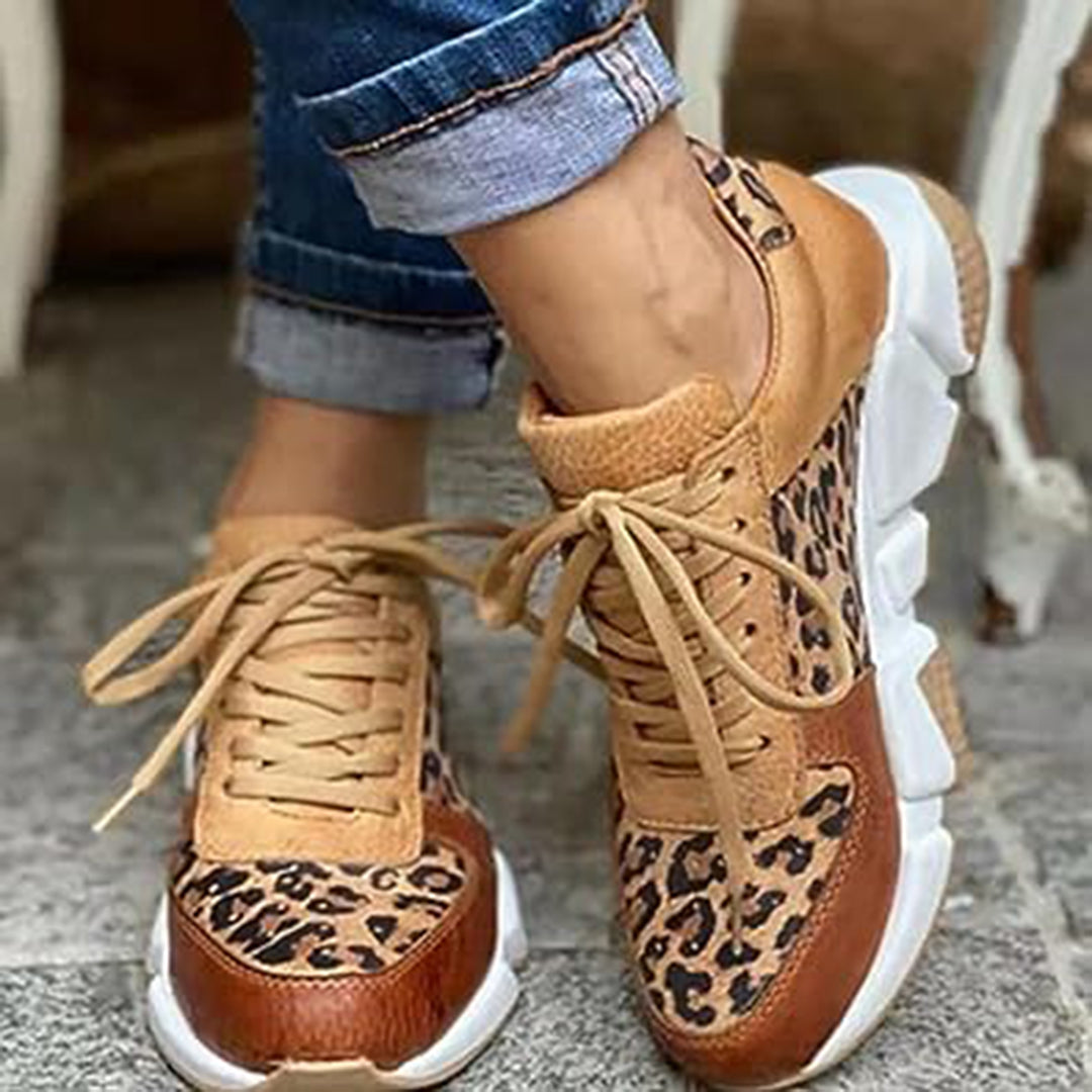 Women's Leopard Print Sneakers with Chunky Sole – Stylish Casual Footwear for Everyday Wear 2