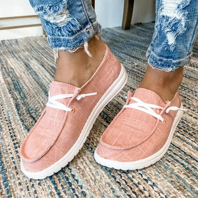 Women’s Lightweight Lace-Up Shoes with Cushioned Sole – Breathable Canvas for Casual Wear 5