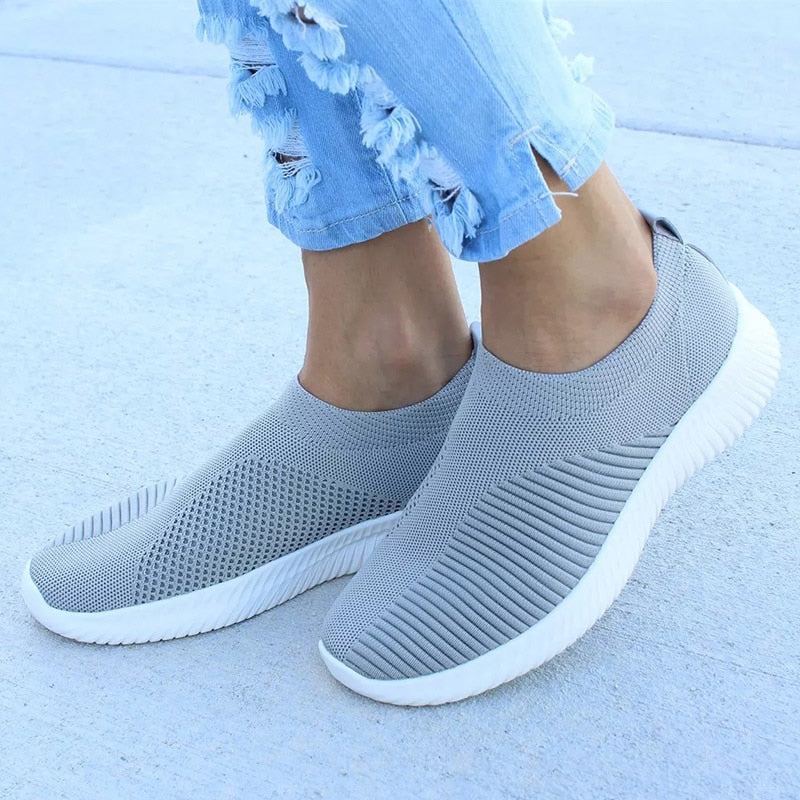 Women's Lightweight Slip-On Sneakers with Breathable Knit Upper for Casual Comfort 2