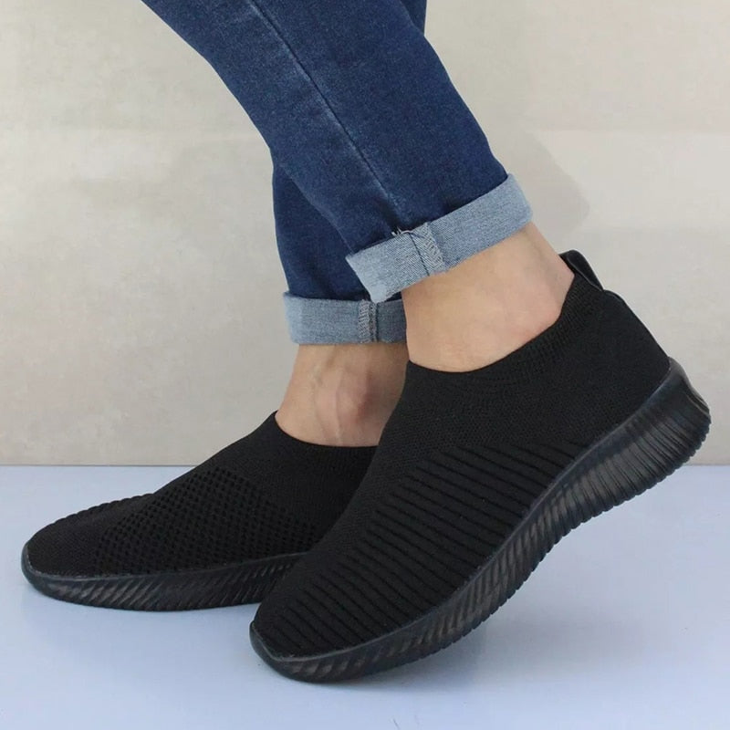 Women's Lightweight Slip-On Sneakers with Breathable Knit Upper for Casual Comfort 5